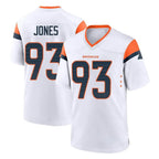 D.Broncos #93 D.J. Jones Player White Home Game Ddoa Stitched Jerseys