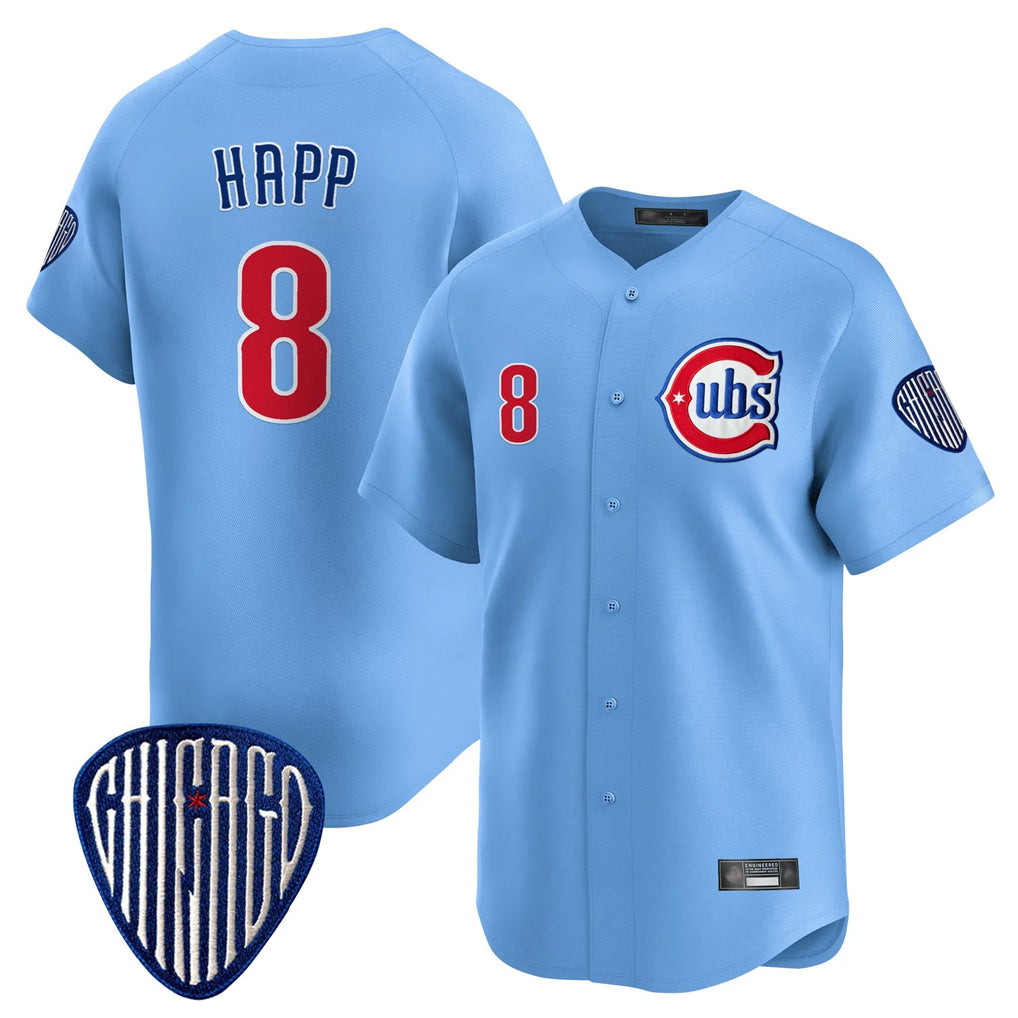 C.Cubs #8 Ian Happ Player Blue Vapor Premier Limited Home Ddoa Stitched Jerseys