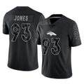 D.Broncos #93 D.J. Jones Player Black Reflective Limited Ddoa Stitched Jerseys