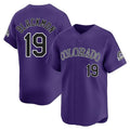C.Rockies #19 Charlie Blackmon Player Purple Limited Home Ddoa Stitched Jerseys