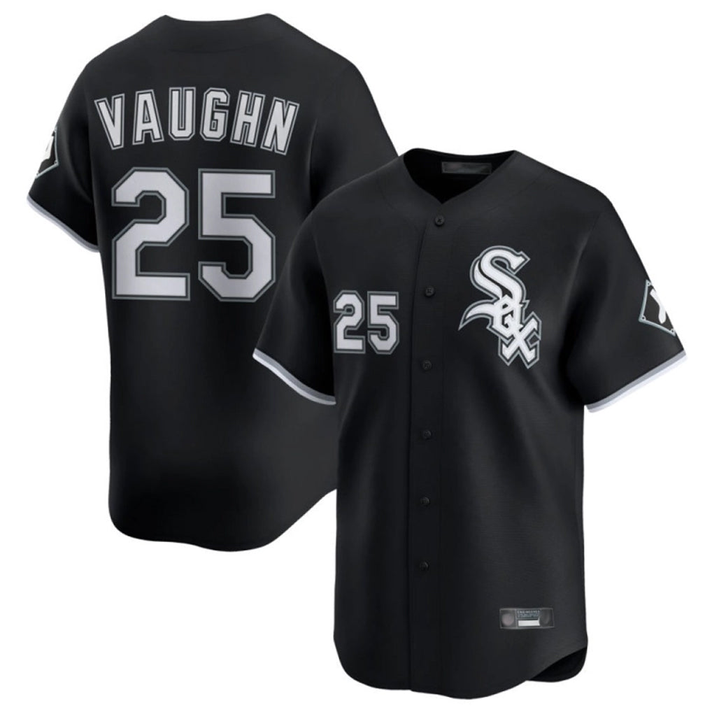 C.White Sox #25 Andrew Vaughn Player Black Limited Home Ddoa Stitched Jerseys
