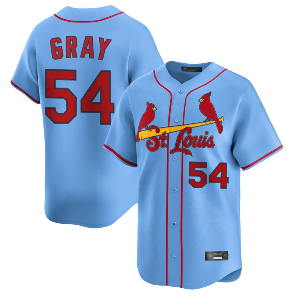 St. Louis Cardinals #54 Sonny Gray Player Light Blue Home Limited Ddoa Stitched Jerseys