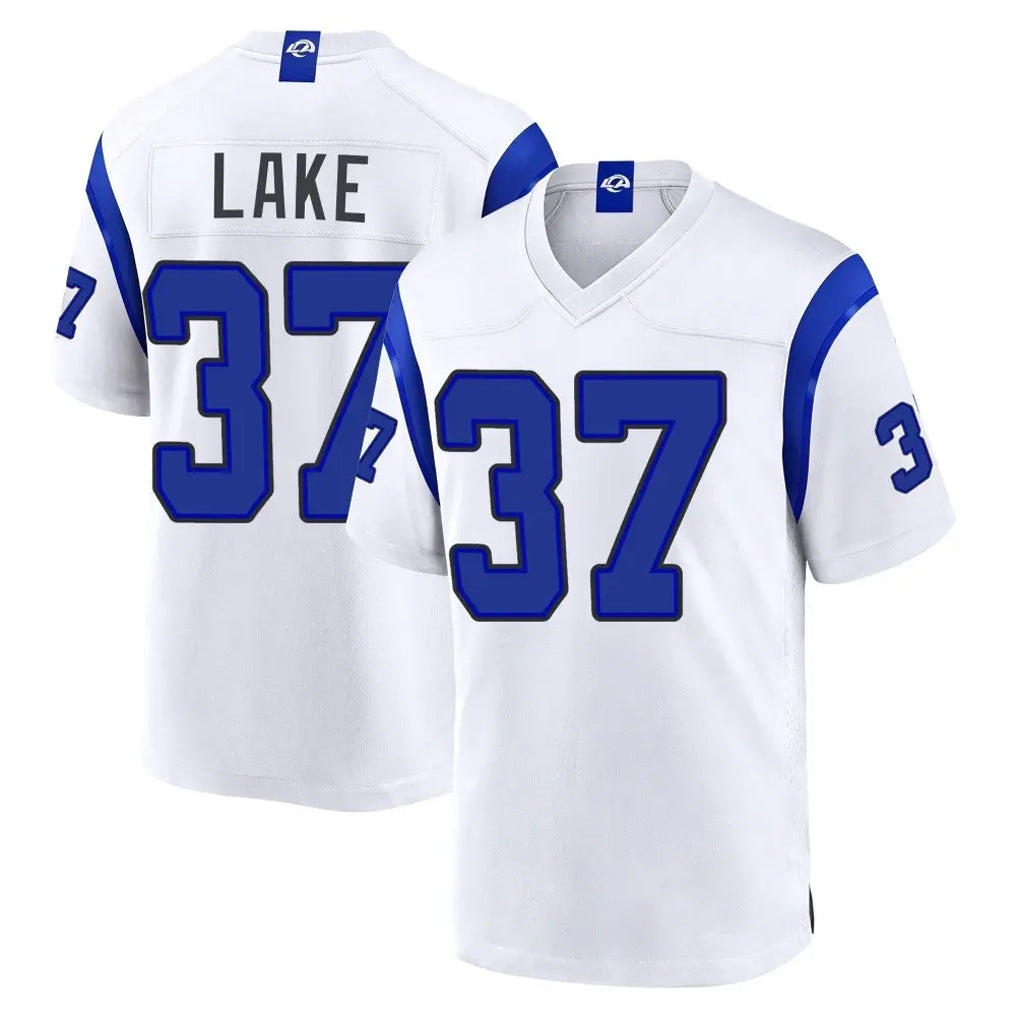 LA.Rams #37 Quentin Lake Player White Fearsome Home Game Ddoa Stitched Jerseys