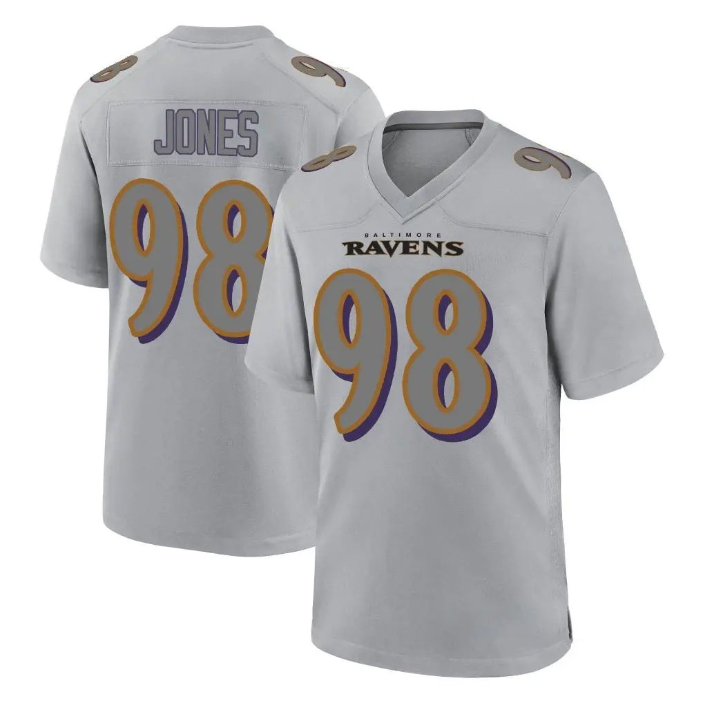 B.Ravens #98 Travis Jones Player Gray Color Rush Vapor Untouchable Game Ddoa Stitched Jerseys