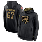 C.Bears #67 Garrett Bradbury Player Black Salute to Service Pullover Hoodies Limited Ddoa Stitched Jerseys