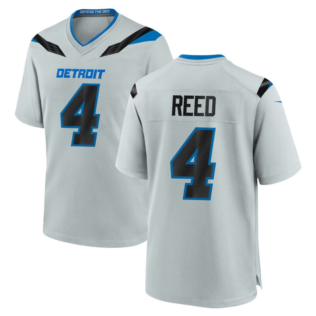 D.Lions #4 D.J. Reed Player Silver 2026 Rivalries Collection Home Game Ddoa Stitched Jerseys