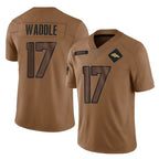 D.Broncos #17 Jaylen Waddle Player Brown Salute To Service Limited Ddoa Stitched Jerseys