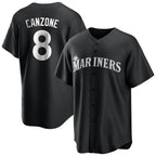 S.Mariners #8 Dominic Canzone Player Black Home Limited Ddoa Stitched Jerseys
