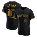 B.Red Sox #10 Trevor Story Player Black Snake Skin City Limited Elite Home Ddoa Stitched Jerseys