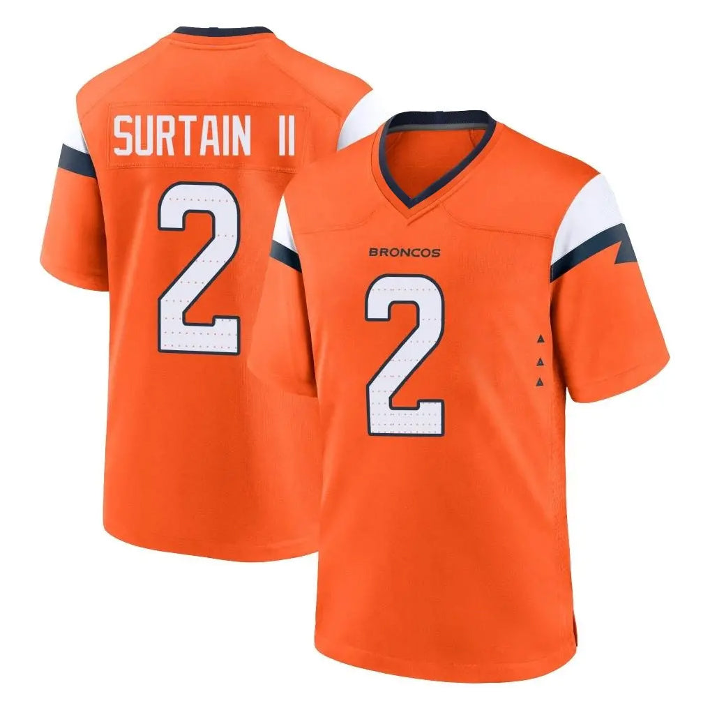 D.Broncos #2 Pat Surtain II Cooper Player Orange Home Game Ddoa Stitched Jerseys