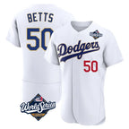 LA.Dodgers #50 Mookie Betts Player Gold White World Series 2026 Collection Stadium Limited Elite Ddoa Stitched Jerseys