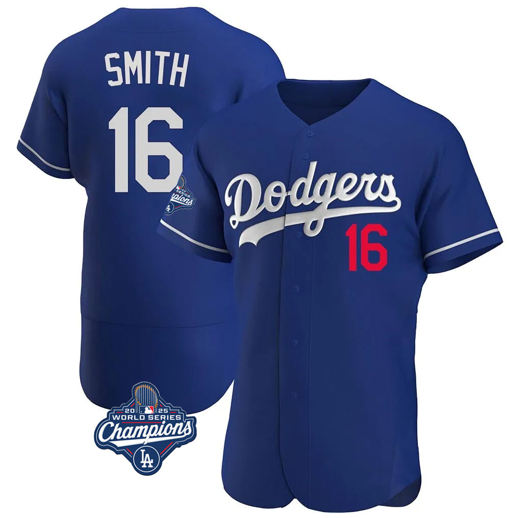 LA.Dodgers #16 Will Smith Player Royal World Series Meet Limited Elite Home Ddoa Stitched Jerseys