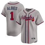 A.Braves #1 Ozzie Albies Player Gray Limited Home Game Ddoa Stitched Jerseys