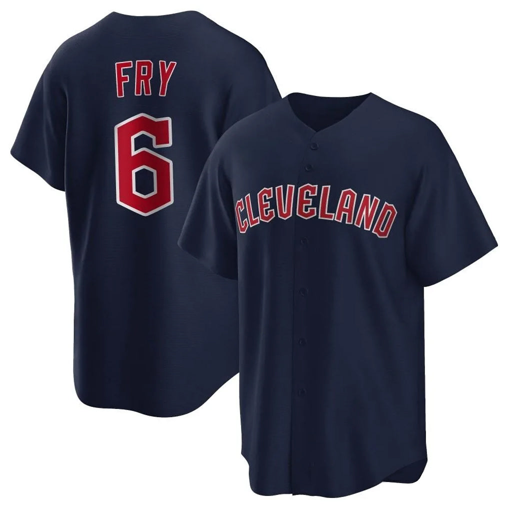C.Guardians #6 David Fry Player Navy Game Home Ddoa Stitched Jerseys