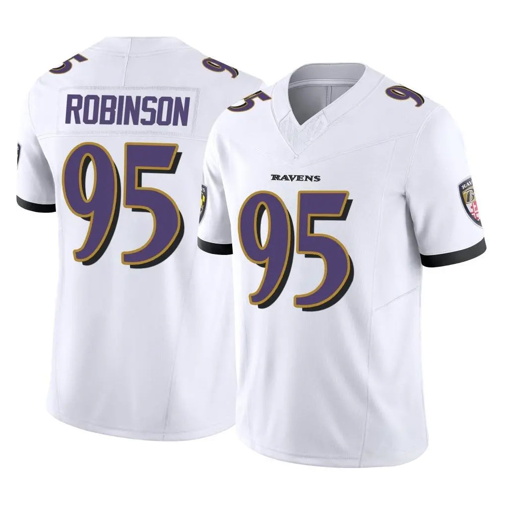 B.Ravens #95 Tavius Robinson Player White Vapor F.U.S.E. Limited Home Game Ddoa Stitched Jerseys