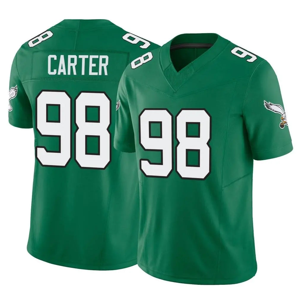 P.Eagles #98 Jalen Carter Player Green Kelly Alternate Vapor F.U.S.E. Home Game Ddoa Stitched Jerseys