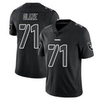 LV.Raiders #71 DJ Glaze Player Black Limited Black Impact Home Game Ddoa Stitched Jerseys