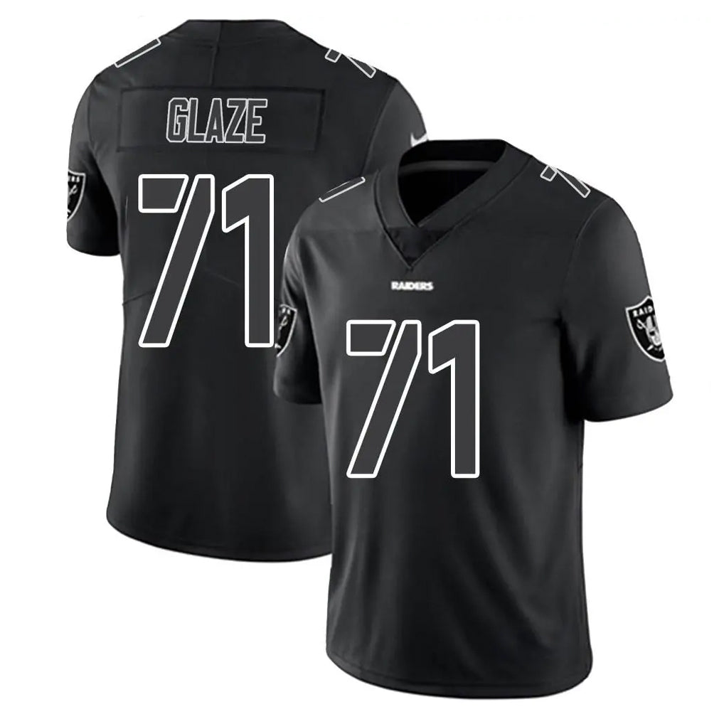 LV.Raiders #71 DJ Glaze Player Black Limited Black Impact Home Game Ddoa Stitched Jerseys