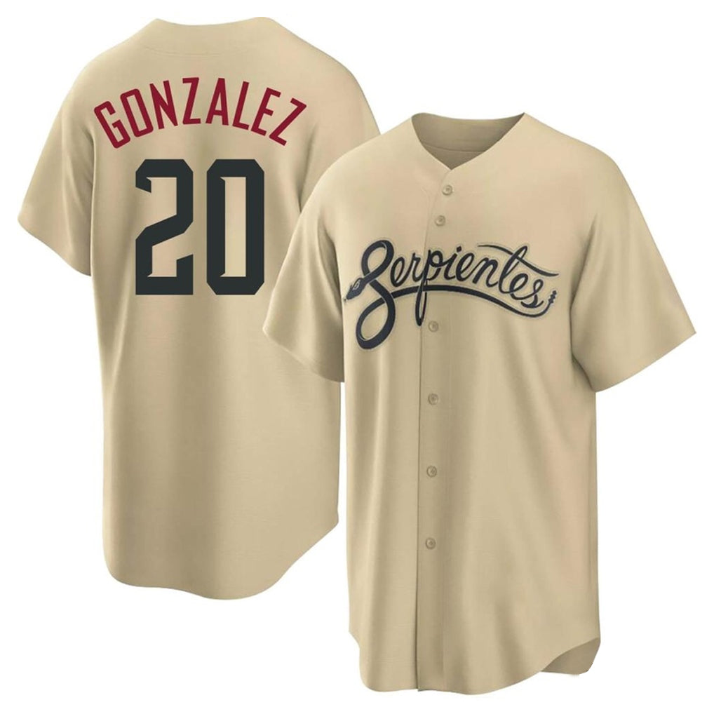 A.Diamondbacks #20 Luis Gonzalez Player Tan City Connect Home Game Ddoa Stitched Jerseys