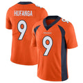 D.Broncos #9 Talanoa Hufanga Player Orange Color Vapor Untouchable Limited Game Ddoa Stitched Jerseys