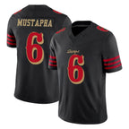 SF.49ers #6 Malik Mustapha Player Black Limited Rivalries Collection Home Game Ddoa Stitched Jerseys