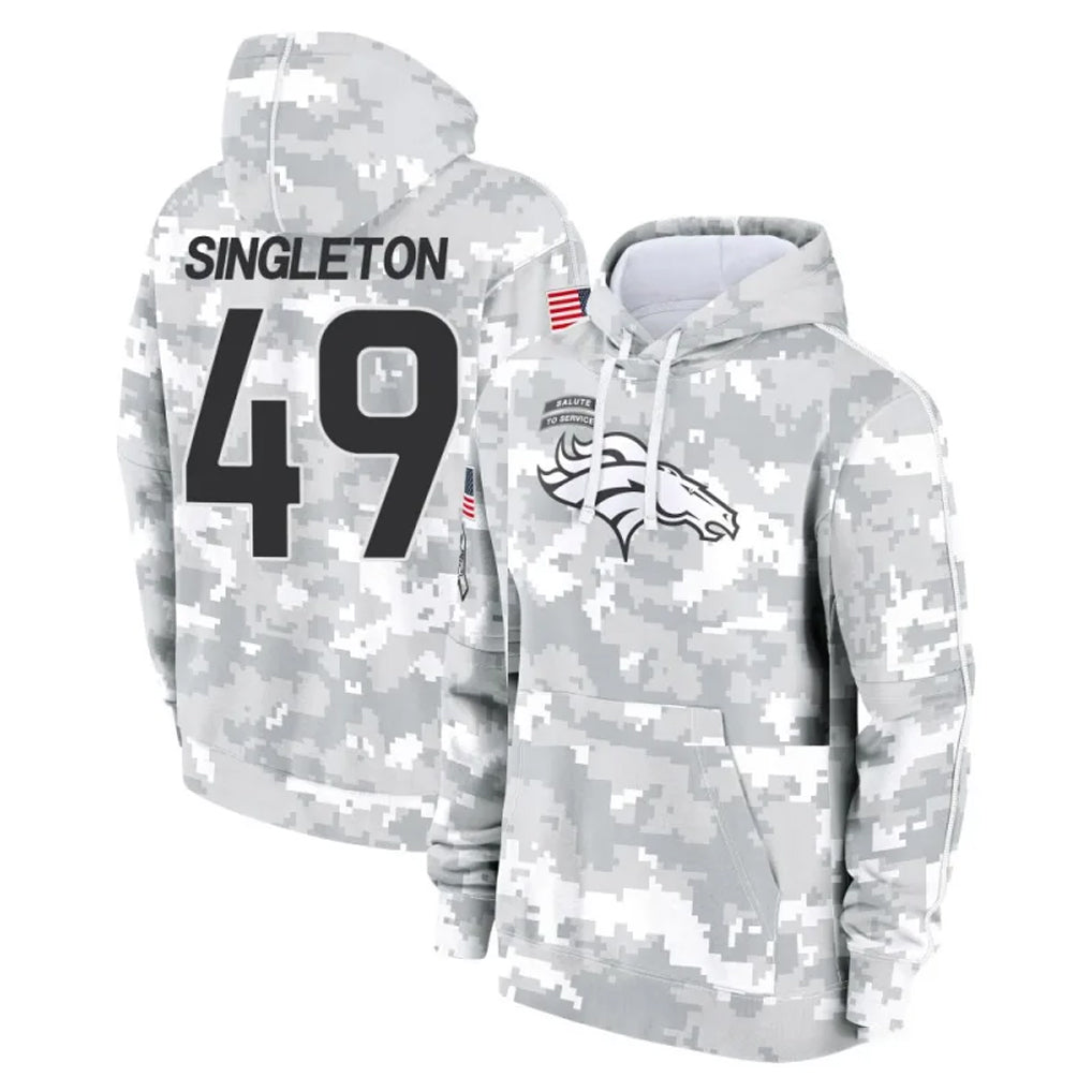 D.Broncos #49 Alex Singleton Player Arctic Camo Salute to Service Hoodies Limited Game Ddoa Stitched Jerseys