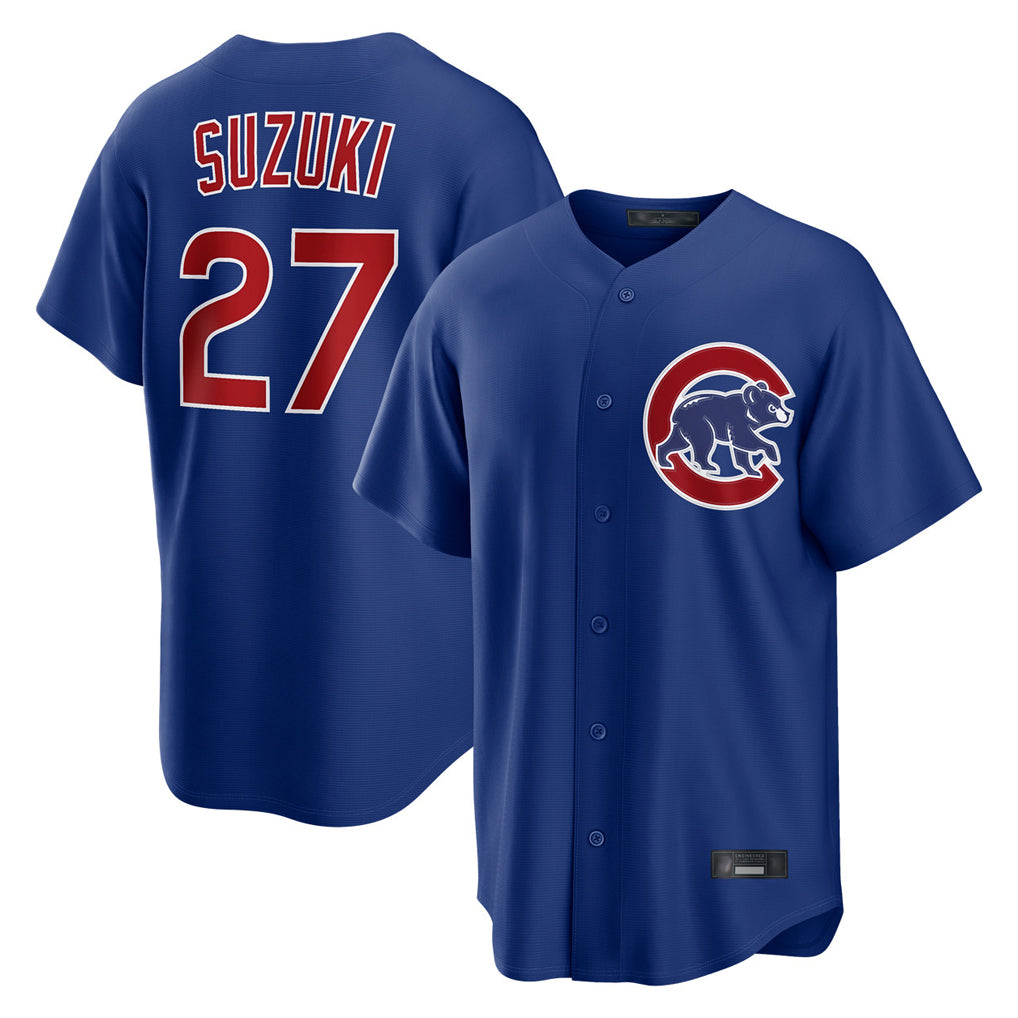 C.Cubs #27 Seiya Suzuki Player Royal Home Game Ddoa Stitched Jerseys