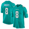 M.Dolphins #8 JuJu Brents Player Aqua Team Color Home Game Ddoa Stitched Jerseys