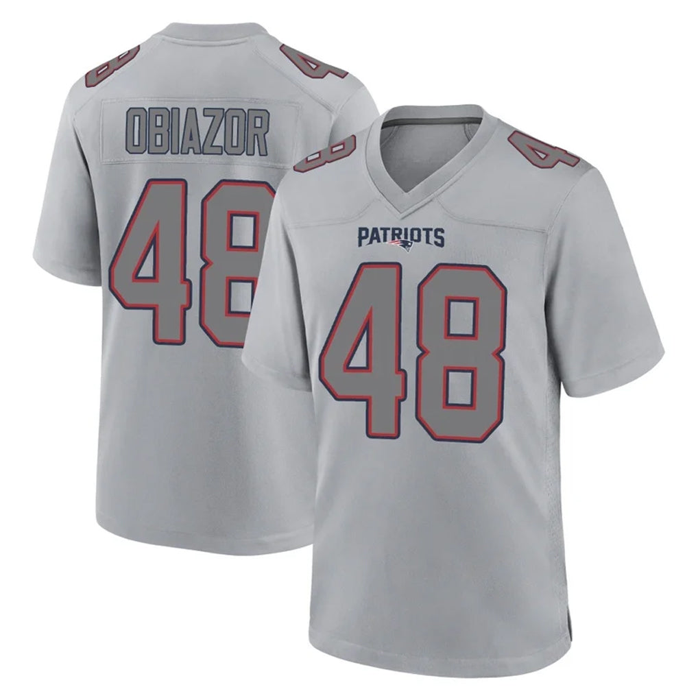 NE.Patriots #48 Namdi Obiazor Player Gray Fashion Limited Home Game Ddoa Stitched Jerseys