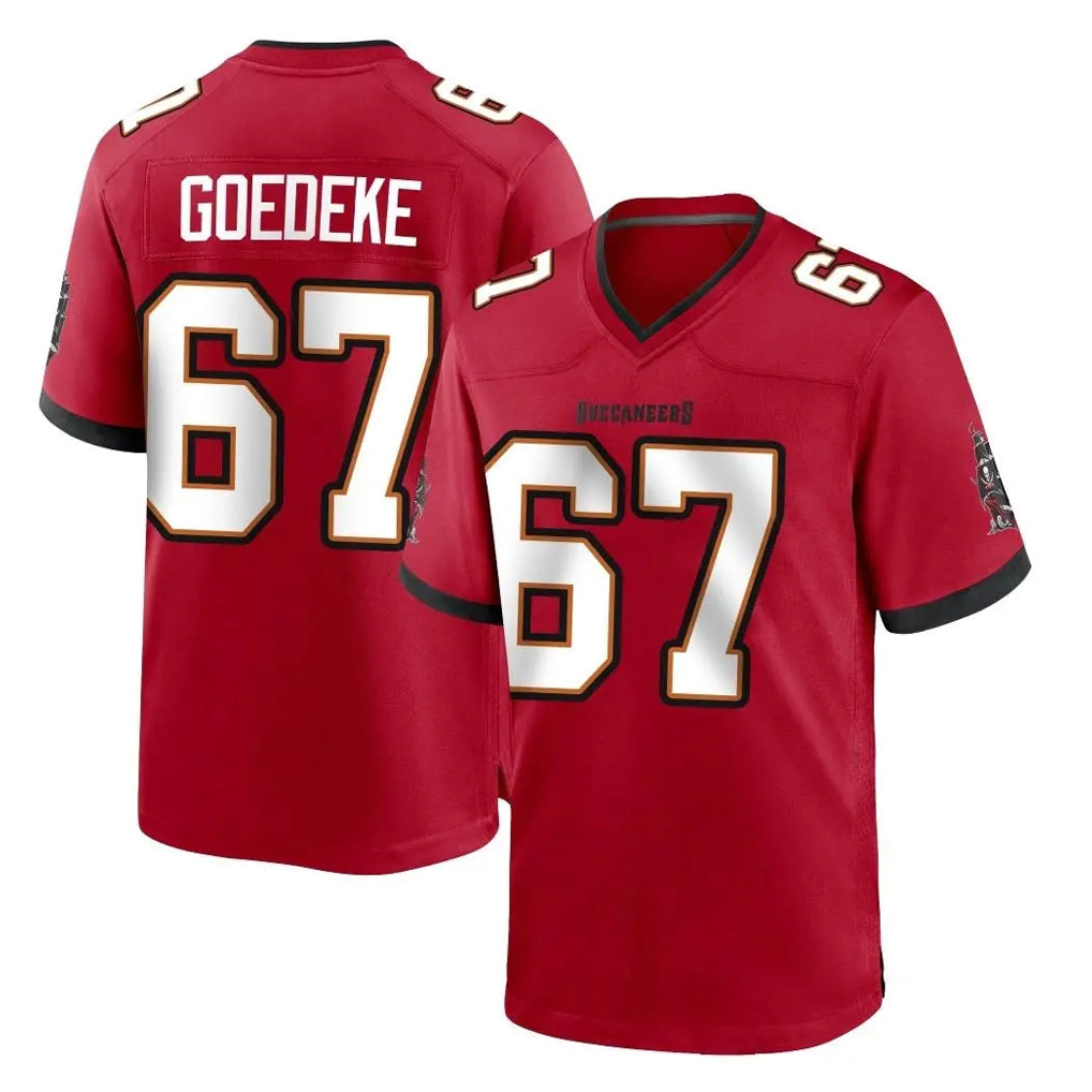 TB.Buccaneers #67 Luke Goedeke Player Red Home Game Ddoa Stitched Jerseys