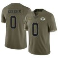 GB.Packers #0 Matthew Golden Player Olive Salute To Service Limited Ddoa Stitched Jerseys