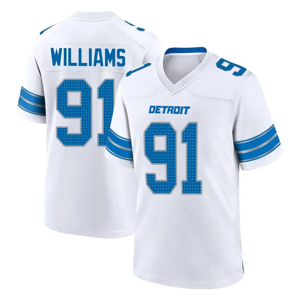 D.Lions #91 Tyleik Williams Player White Alternate Home Game Ddoa Stitched Jerseys