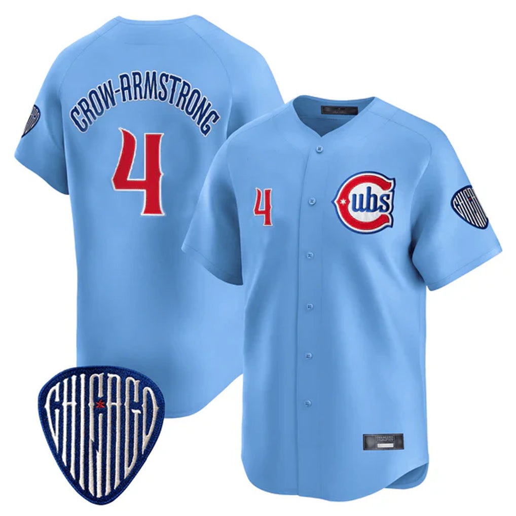 C.Cubs #4 Pete Crow-Armstrong Player Blue Vapor Premier Limited Home Ddoa Stitched Jerseys