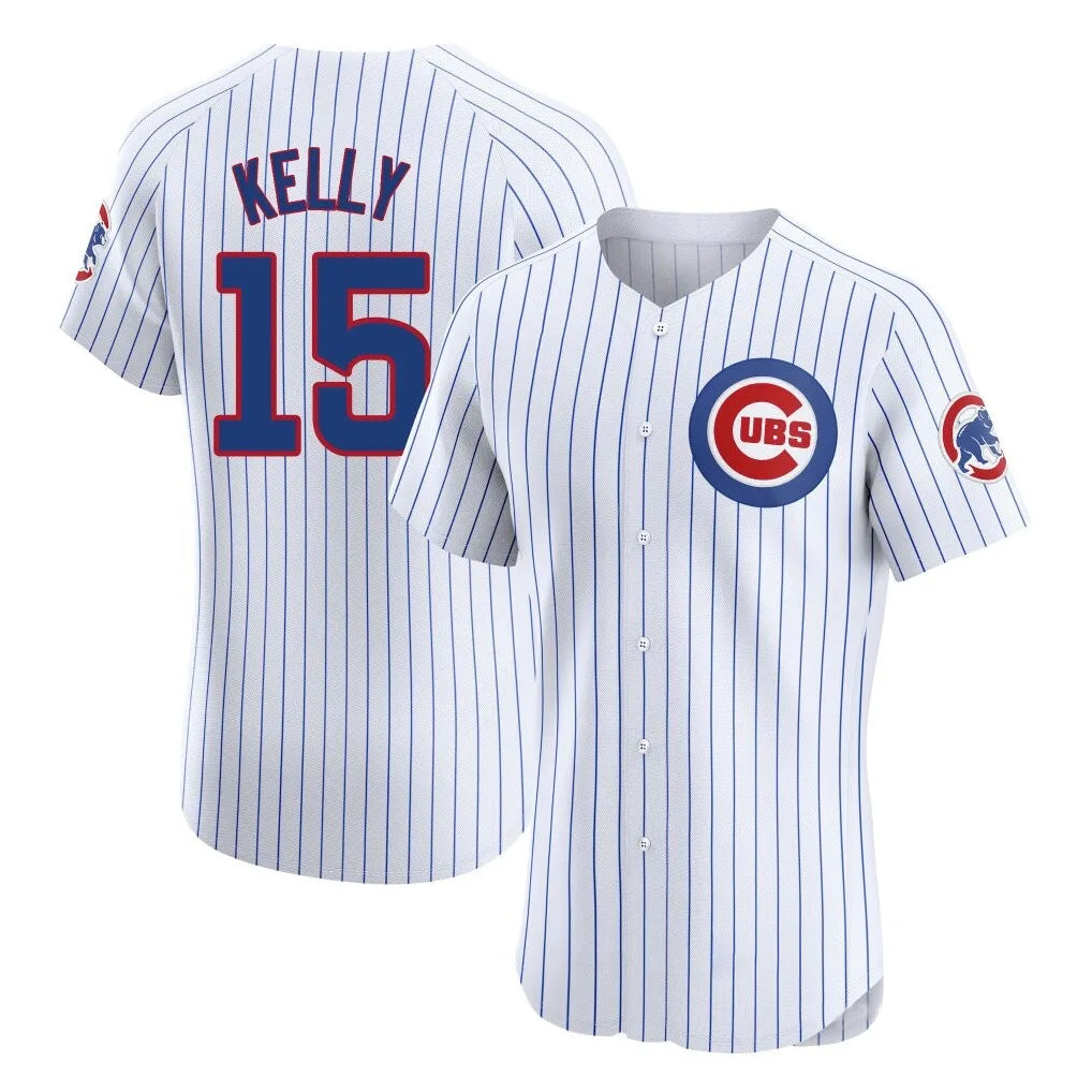 C.Cubs #15 Carson Kelly Player White Limited Elite Home Game Ddoa Stitched Jerseys