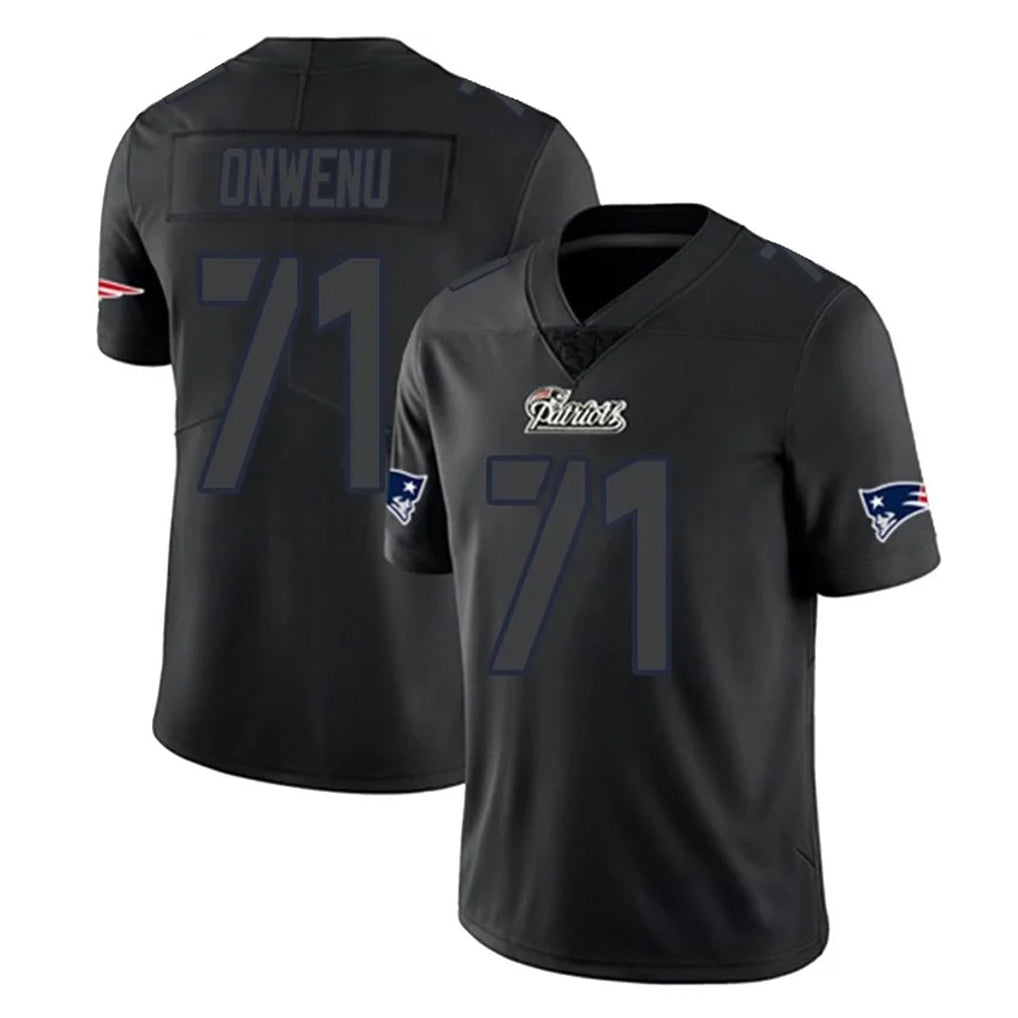NE.Patriots #71 Mike Onwenu Player Black Impact LImited Home Game Ddoa Stitched Jerseys