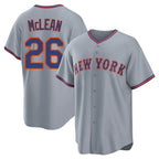 NY.Mets #26 Nolan McLean Player Gray Road Home Game Ddoa Stitched Jerseys