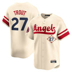 LA.Angels #27 Mike Trout Player Cream City Connect Limited Home Ddoa Stitched Jerseys