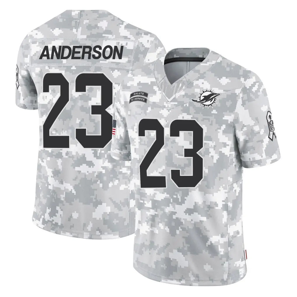 M.Dolphins #23 Zayne Anderson Player Arctic Camo Salute To Service Limited Game Ddoa Stitched Jerseys