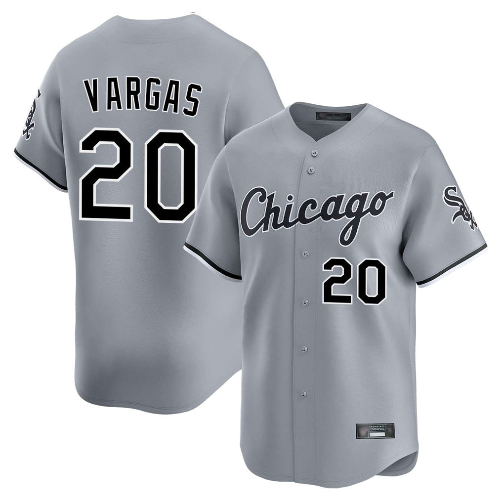 C.White Sox #20 Miguel Vargas Player Gray Road Limited Home Ddoa Stitched Jerseys