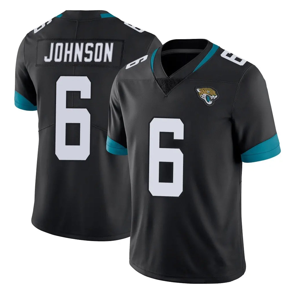 J.Jaguars #6 Antonio Johnson Player Black Vapor Untouchable Limited Home Game Ddoa Stitched Jerseys