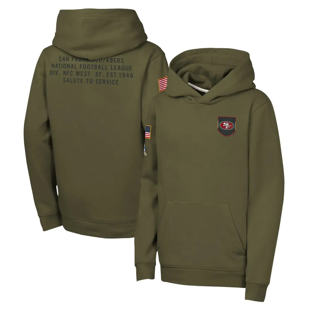 SF.49ers ## 49ers Blank Player Olive Salute to Service Pullover Hoodies Limited Ddoa Stitched Jerseys