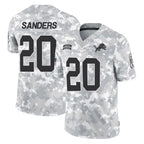 D.Lions #20 Barry Sanders Player Arctic Camo Salute To Service Limited Ddoa Stitched Jerseys