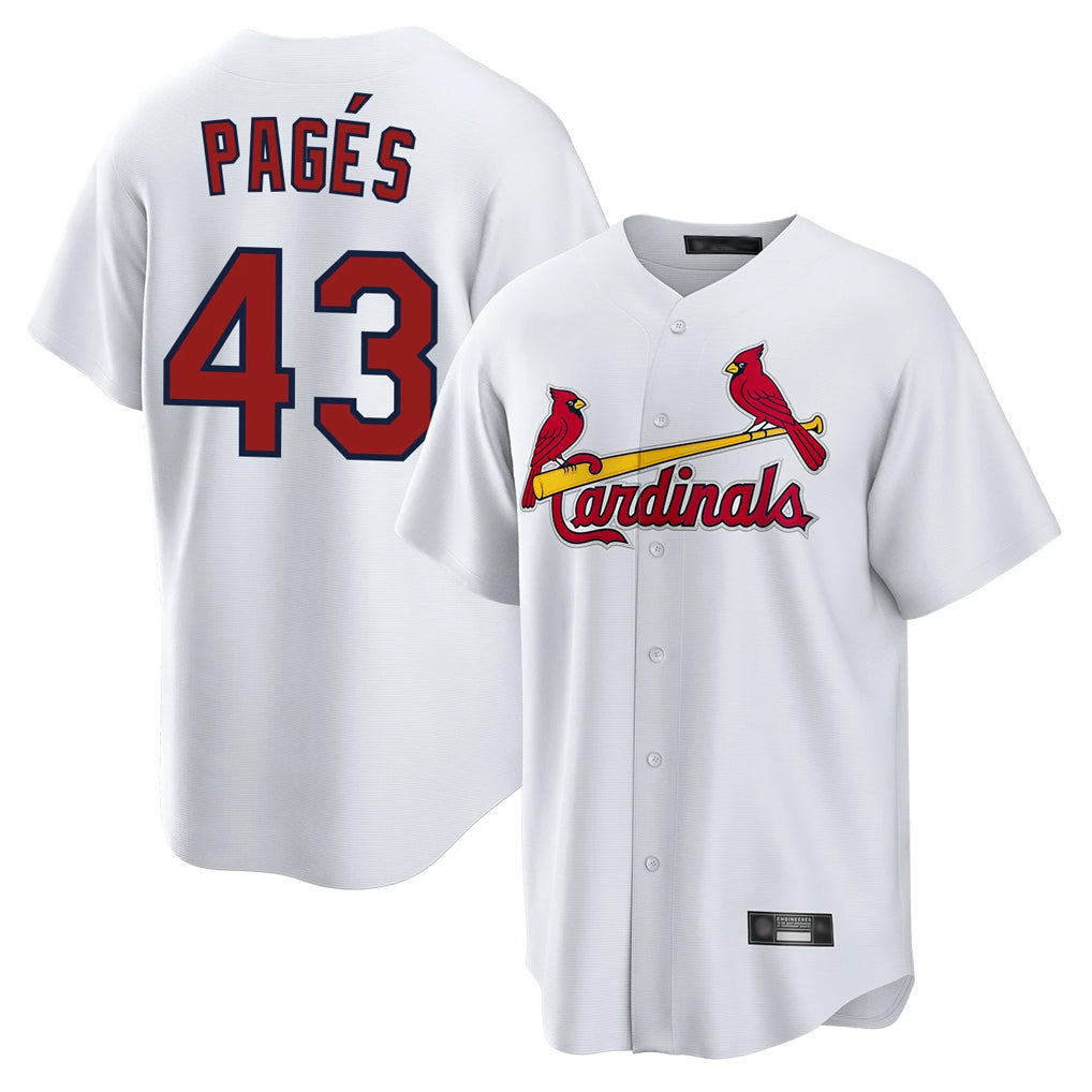 St. Louis Cardinals #43 Pedro Pages Player White Home Game Ddoa Stitched Jerseys
