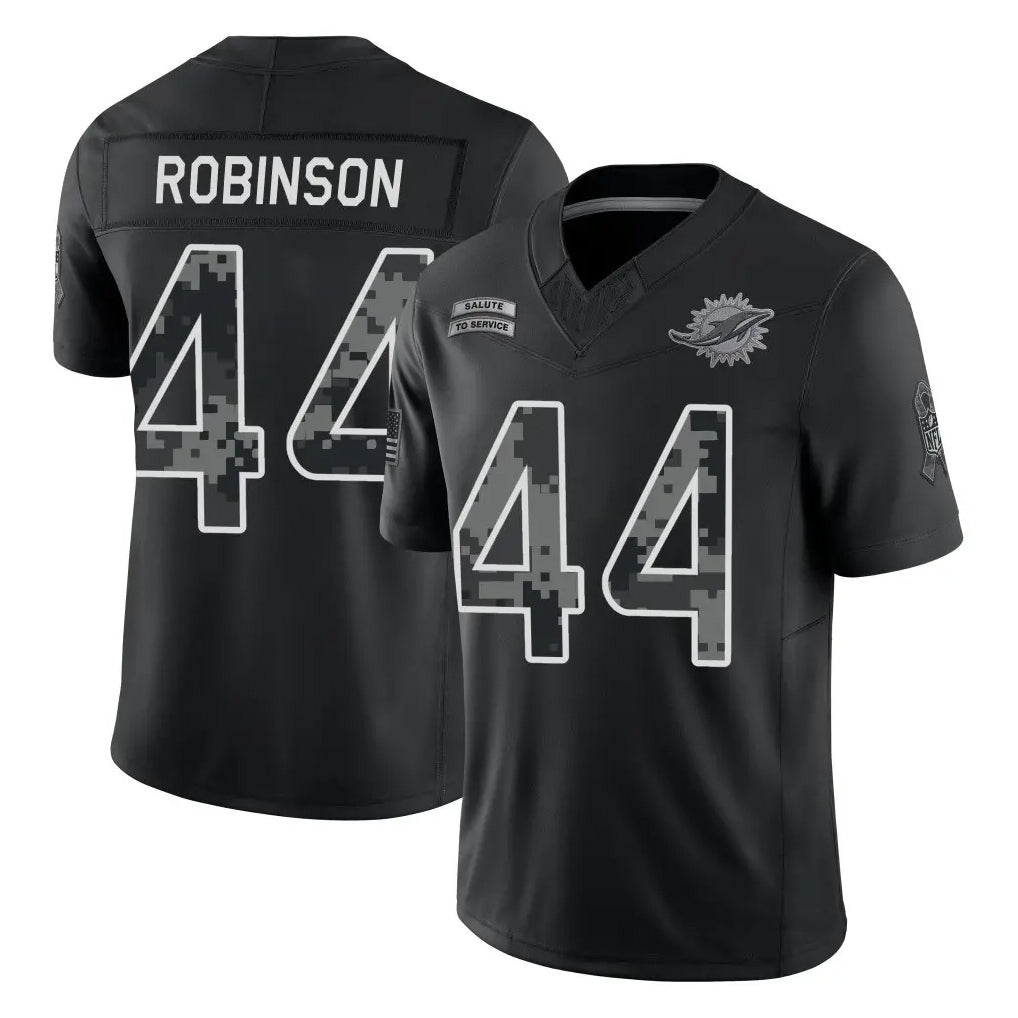 M.Dolphins #44 Chop Robinson Player Black Limited 2026 Salute to Service Home Game Ddoa Stitched Jerseys