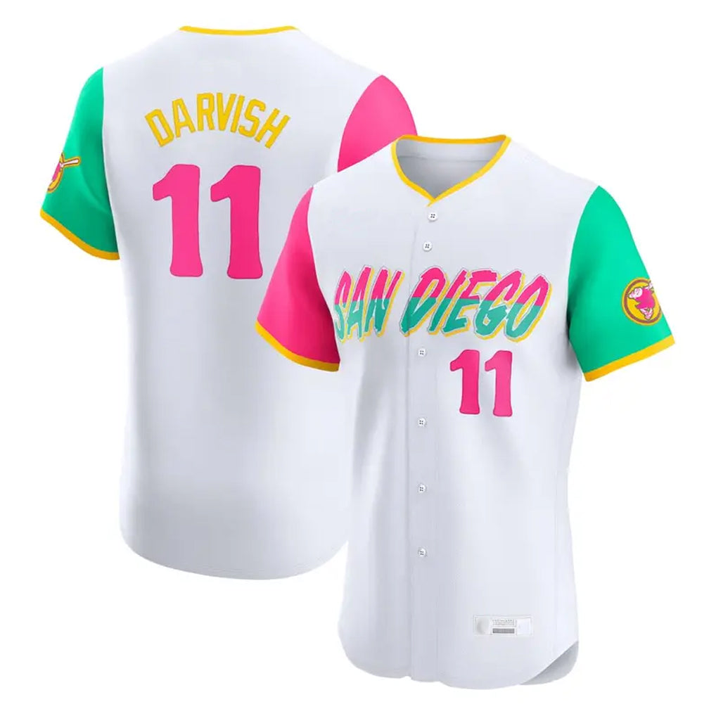 S.Diego Padres #11 Yu Darvish Player White City Connect Home Limited Elite Ddoa Stitched Jerseys