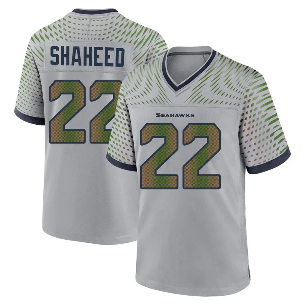 S.Seahawks #22 Rashid Shaheed Player Grey 2025 Rivalries Collection Home Game Ddoa Stitched Jerseys