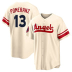 LA.Angels #13 Drew Pomeranz Player Cream City Connect Home Ddoa Stitched Jerseys