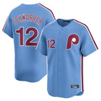 P.Phillies #12 Kyle Schwarber Player Light Blue Home Limited Ddoa Stitched Jerseys