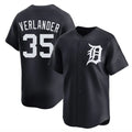 D.Tigers #35 Justin Verlander Player Navy Home Limited Game Ddoa Stitched Jerseys