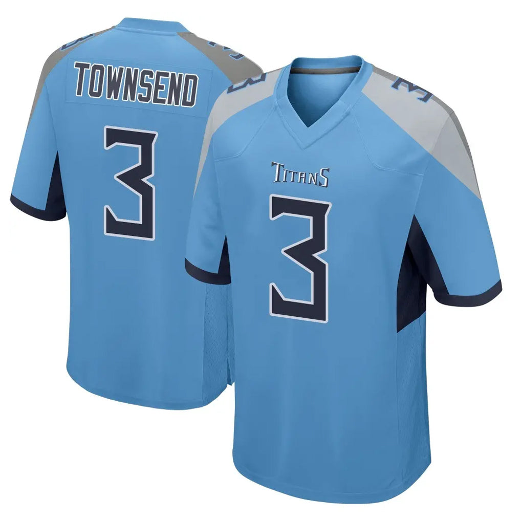 T.Titans #3 Tommy Townsend Player Light Blue Home Game Ddoa Stitched Jerseys